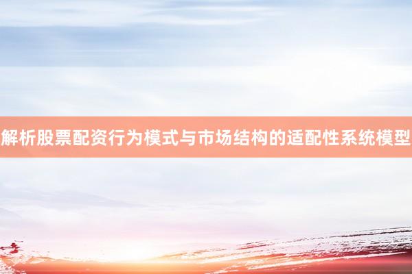 解析股票配资行为模式与市场结构的适配性系统模型