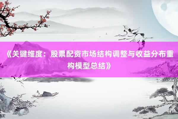 《关键维度：股票配资市场结构调整与收益分布重构模型总结》