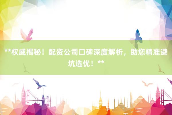 **权威揭秘！配资公司口碑深度解析，助您精准避坑选优！**