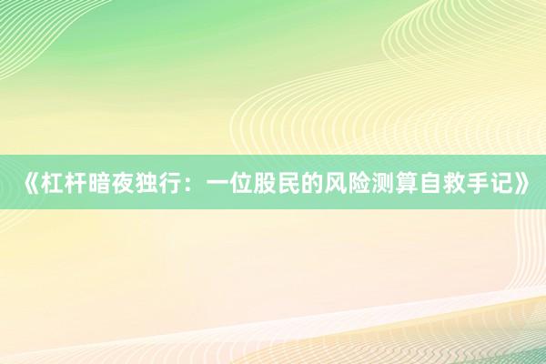 《杠杆暗夜独行：一位股民的风险测算自救手记》