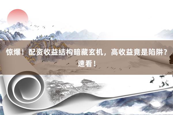 惊爆！配资收益结构暗藏玄机，高收益竟是陷阱？速看！